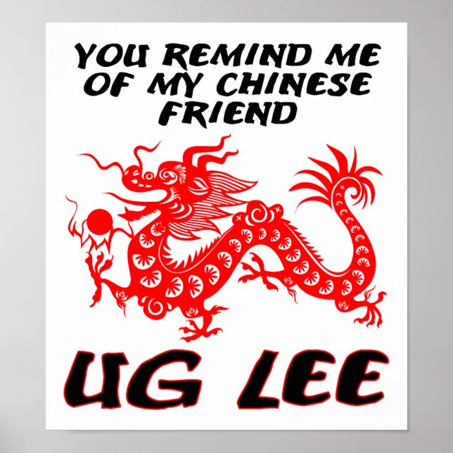 Kinesiska Friend Ug Lee Funny Poster (Framsidan)