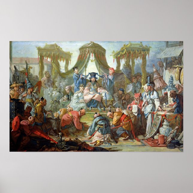 Kinesiska Giftermål, eller en publik med Poster (Framsidan)