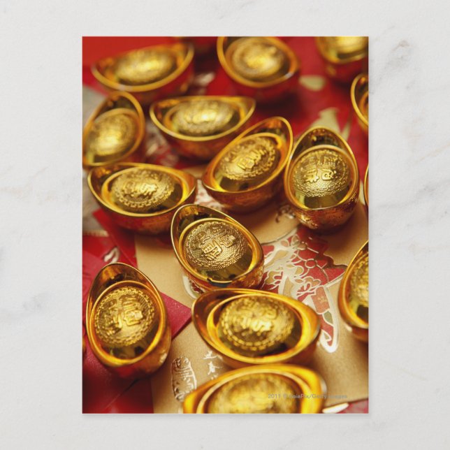 Kinesiska guld ingot vykort (Framsida)