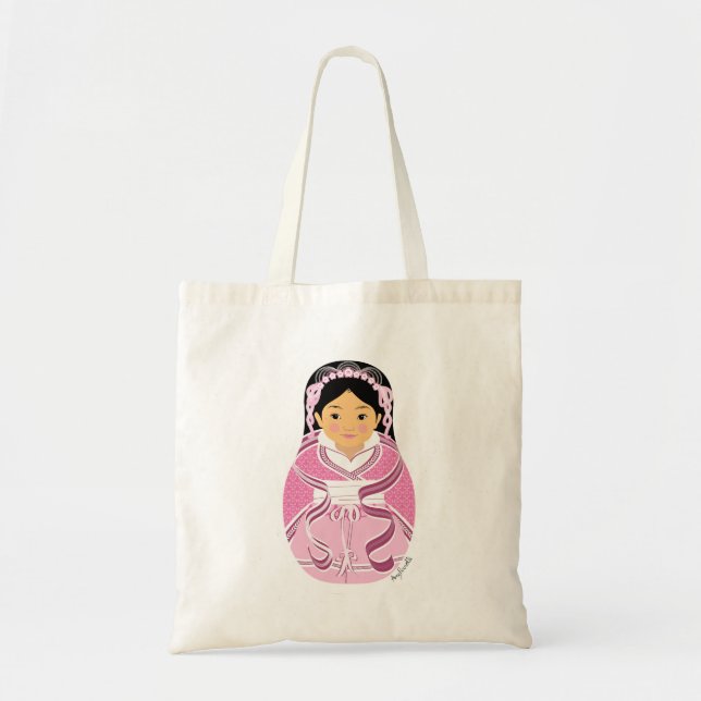 Kinesiska, HanFu Matryoshka Bag Tygkasse (Framsidan)