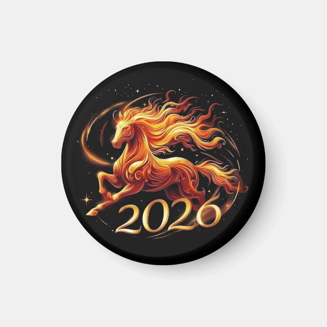 Kinesiska häståret 2026 firande magnet (Framsidan)