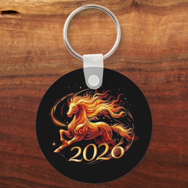 Kinesiska häståret 2026 firande nyckelring (Framsida)