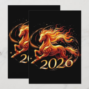 Kinesiska Hästens år 2026-firande Julkort