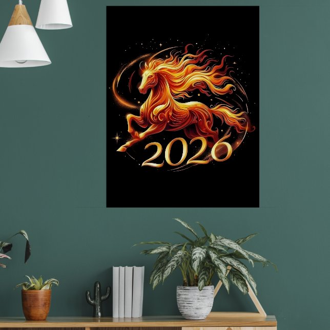 Kinesiska Hästens år 2026-firande Poster (Vardagsrum 1)