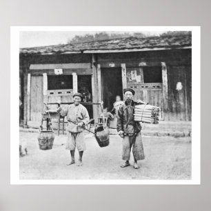 Kinesiska Hawkers, c.1870 (b/w-foto) Poster