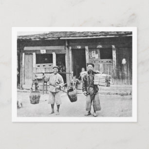 Kinesiska Hawkers, c.1870 (b/w-foto) Vykort