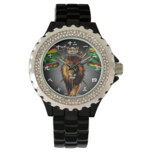 Kinesiska Jamaican lejon är Kung Watch Armbandsur