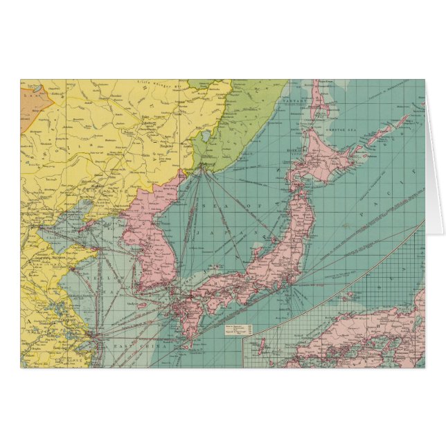 Kinesiska, japanska portar hälsningskort (Framsidan Horizontal)