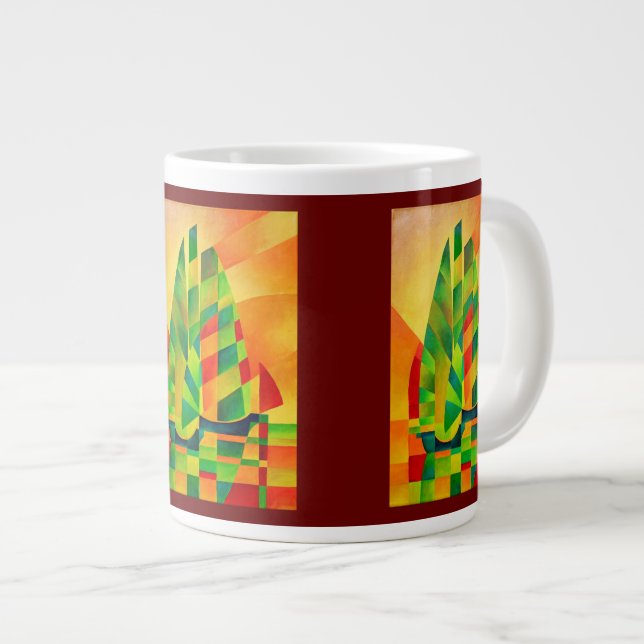 Kinesiska Junks, Sunset, Sails and Shadows Bold Jumbo Mugg (Framsida höger)