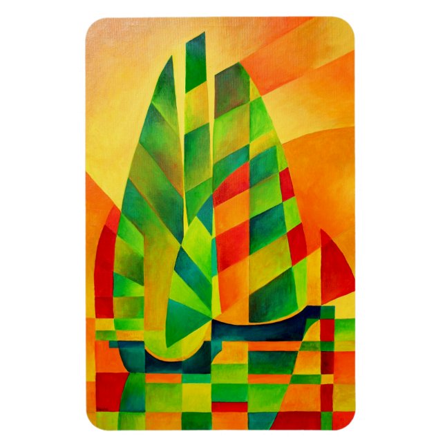 Kinesiska Junks, Sunset, Sails and Shadows Bold Magnet (Vertikal)