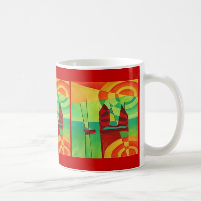 Kinesiska knutpunkter om stillastående kubism i Va Kaffemugg (Höger)