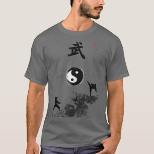 Kinesiska kung fu bergscen i Tai Chi fläkt  T Shirt