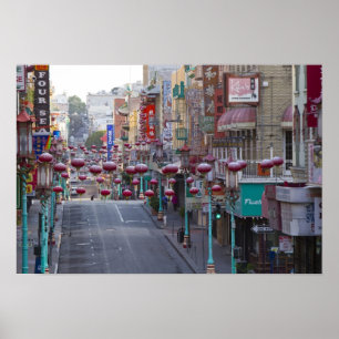 Kinesiska kvarteren på Grant Street i San Francisc Poster