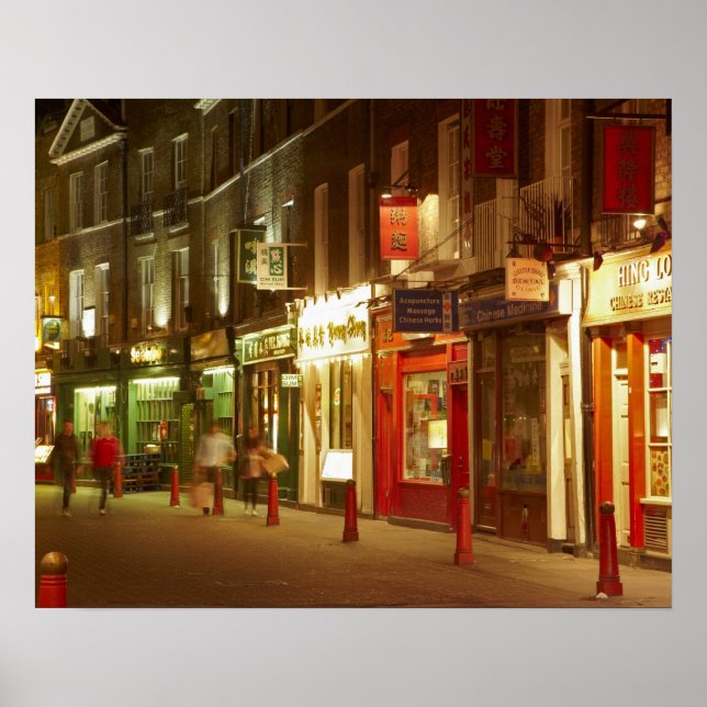 Kinesiska kvarteret, Soho, London, England, Storbr Poster (Framsidan)