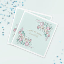 Kinesiska Lantern & Ribbon Party Napkins