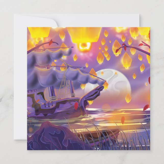 Kinesiska Lanternor av en månbelyst flod (Framsida)