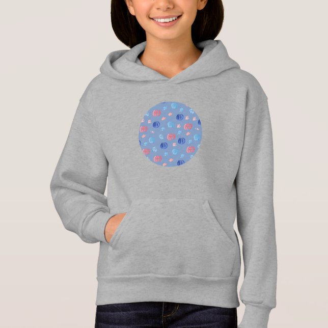 Kinesiska Lanternor Girls'Pullover Hoodie Tröja (Framsida)