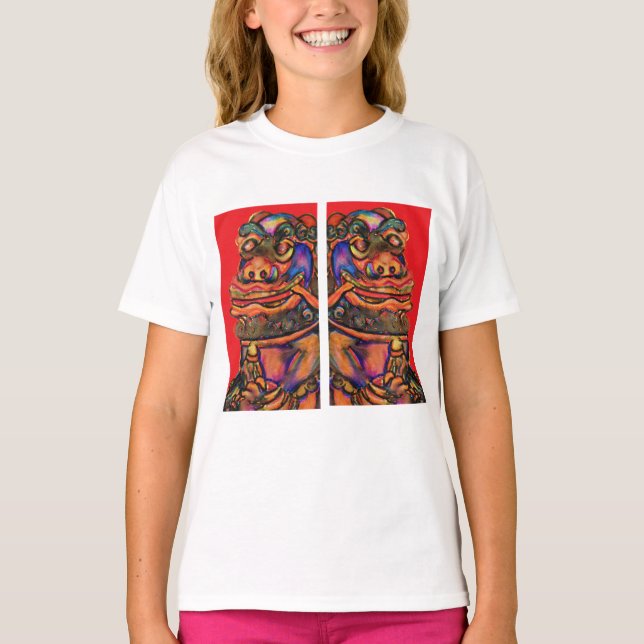 Kinesiska lejon t shirt (Framsida)