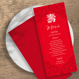 kinesiska "Longevity" Birthday Menu (RED) Meny