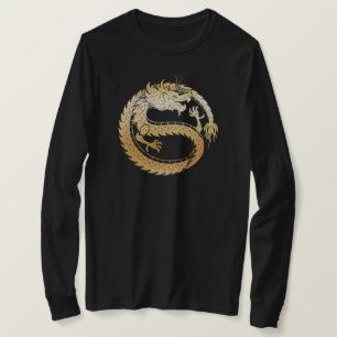 Kinesiska Lunar i lycklig, nyår "24 Guld DRAGON Wo T Shirt