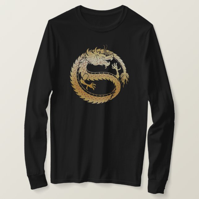 Kinesiska Lunar i lycklig, nyår "24 Guld DRAGON Wo T Shirt (Design framsida)