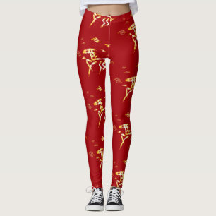 Kinesiska Lunisola nyår för Hästen 2026 4724 Eld Leggings
