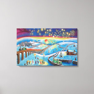 Kinesiska lyktor Winter liggande Gordon Bruce Canvastryck