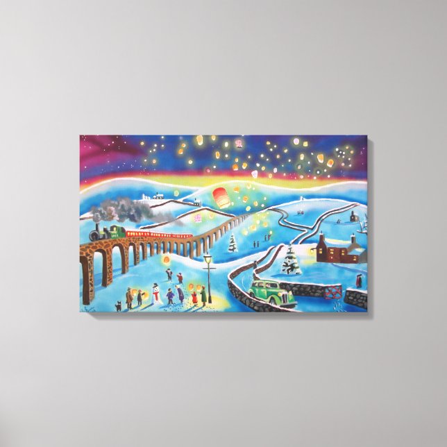 Kinesiska lyktor Winter liggande Gordon Bruce Canvastryck (Framsida)