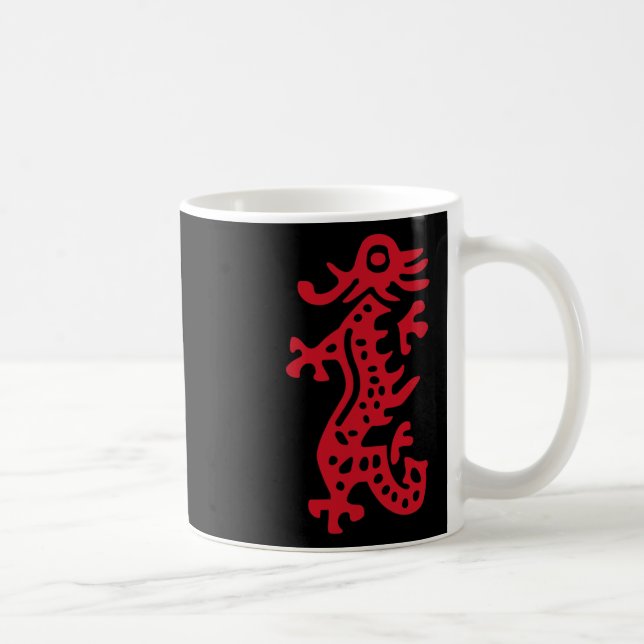 Kinesiska Mah Jong Red Dragon Tile Mahjong Costume Kaffemugg (Höger)