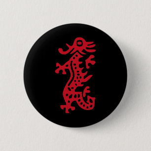 Kinesiska Mah Jong Red Dragon Tile Mahjong Costume Knapp