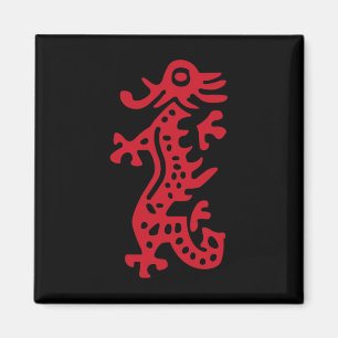Kinesiska Mah Jong Red Dragon Tile Mahjong Costume Magnet