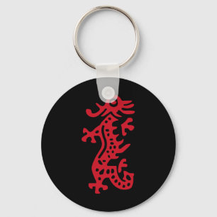 Kinesiska Mah Jong Red Dragon Tile Mahjong Costume Nyckelring