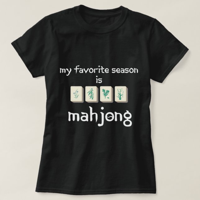 Kinesiska Mahjong Champion Tournament Mahjongg Til T Shirt (Design framsida)