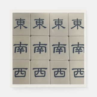 Kinesiska mahjong-vindplattor servetter