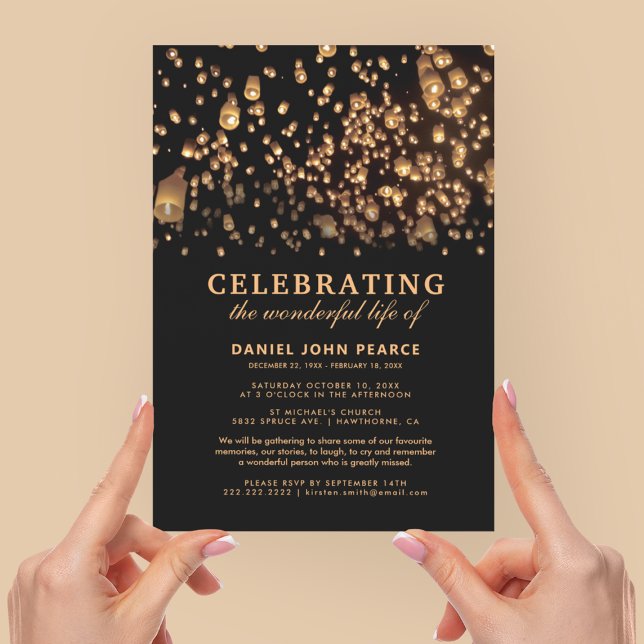 Kinesiska minneslyktor för begravning inbjudningar (Skapare uppladdad)