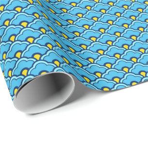 Kinesiska musslor, turkos- och Aqua Wrapping Pape Presentpapper