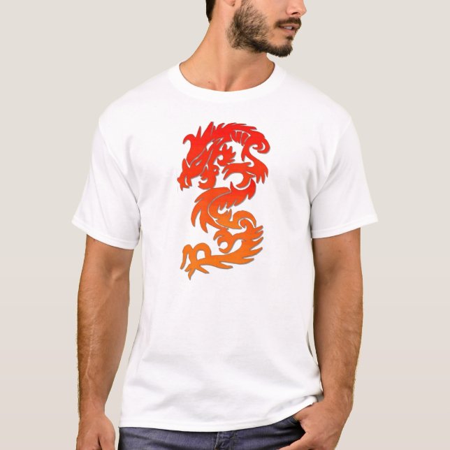 Kinesiska New Years Dragon T Shirt (Framsida)