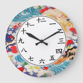Kinesiska Nummer Klock Asian Vatten Vågar Art Stor Klocka