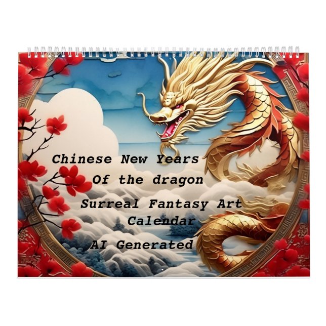 Kinesiska nya år Dragon Surreal Fantasy Art Kalender (Omslag)