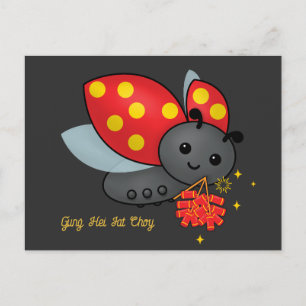 Kinesiska nya årets Ladybug-filter Vykort