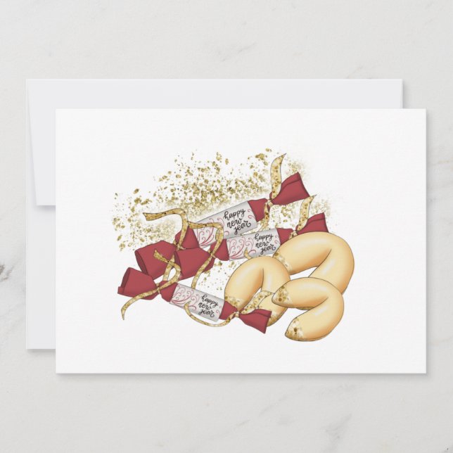 Kinesiska nya års Fortune Cookie-kort (Framsida)