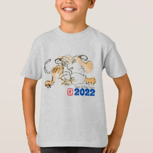 Kinesiska nyår 2022-barn i Teckning T Shirt