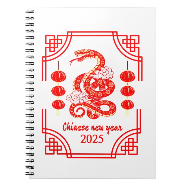 Kinesiska nyår 2025: Ormen Lantern Corners Anteckningsbok (Framsidan)