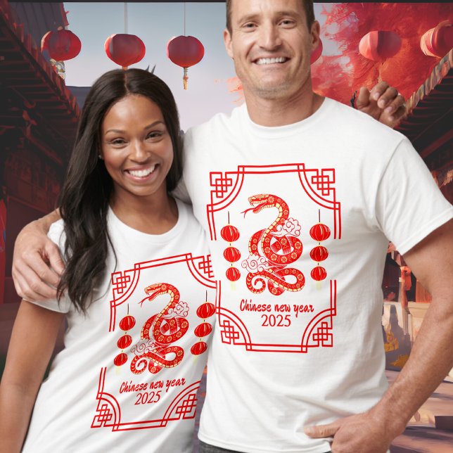Kinesiska nyår 2025: Ormen Lantern Corners T Shirt (Skapare uppladdad)