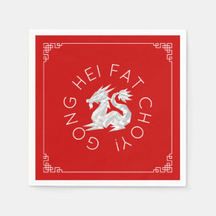 Kinesiska nyåringar Origami Dragon Napkins Pappersservett