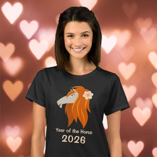 Kinesiska, nyårshus 2026 Zodiac Kvinnor T Shirt