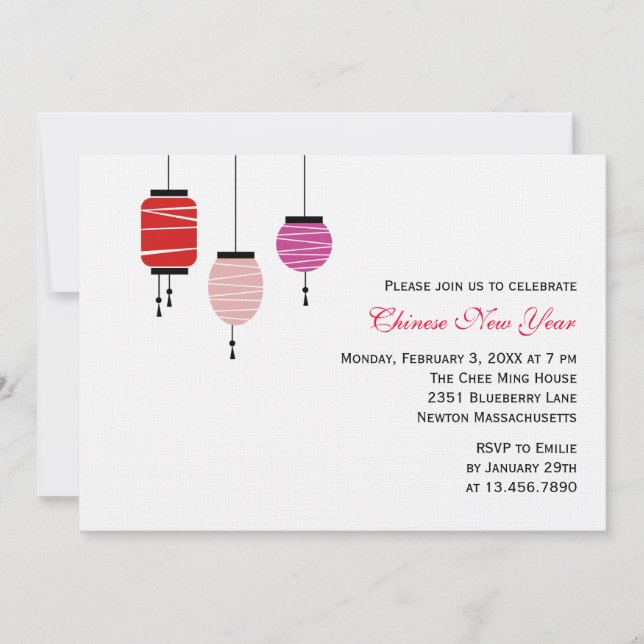Kinesiska nyårslandskap inbjudningar (Framsida)