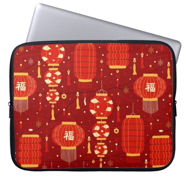 Kinesiska nyårslyktor laptop fodral (Framsidan)
