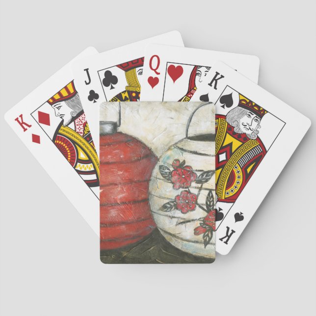 Kinesiska nyårsmönster med Blommigt Skriv ut Casinokort (Baksidan)