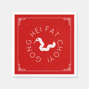 Kinesiska nyårsnusjor av arten Origami Pappersservett